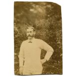 George Frederick Grace. Original sepia photograph of Grace, half length, wearing cricket attire.