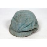 Edward Mills Grace. Original light blue pinstriped cloth cricket cap, apparently made by Mrs E.M.