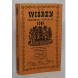 Wisden Cricketers’ Almanack 1945. 82nd edition. Original limp cloth covers. Only 6500 paper copies