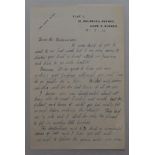 Jack Hobbs. Surrey & England. Two page handwritten letter written in later years addressed to a Mr