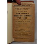 Wisden Cricketers’ Almanack 1904. 41st edition. Bound in brown boards, with original paper