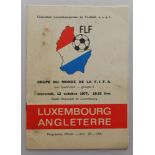 England. Five programmes from England away matches, including v Luxembourg 1977 World Cup