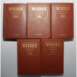 Wisden Cricketers’ Almanack 1960, 1961, 1962, 1963 & 1964. Original hardbacks. Titles and date to