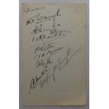 Minor Counties 1937. Album page nicely signed in ink by eleven members of the team,  two in