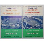 F.A. Cup Finals programmes. Luton Town v Nottingham Forrest 1959, Leicester City v Tottenham Hotspur