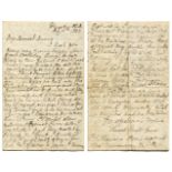 Edward Mills Grace.  Handwritten eight page letter from Grace to his Sister, Annie, written from The
