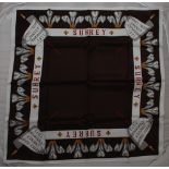 ‘Surrey County Cricket Champions 1971’. Souvenir silk handkerchief printed in Surrey colours with