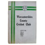 Worcestershire County Cricket Club Official Yearbook 1933. Original decorative stiffened wrappers.