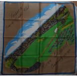 ‘Sussex County Cricket Club Hove Ground Centenary 1872-1972’. Souvenir silk style handkerchief