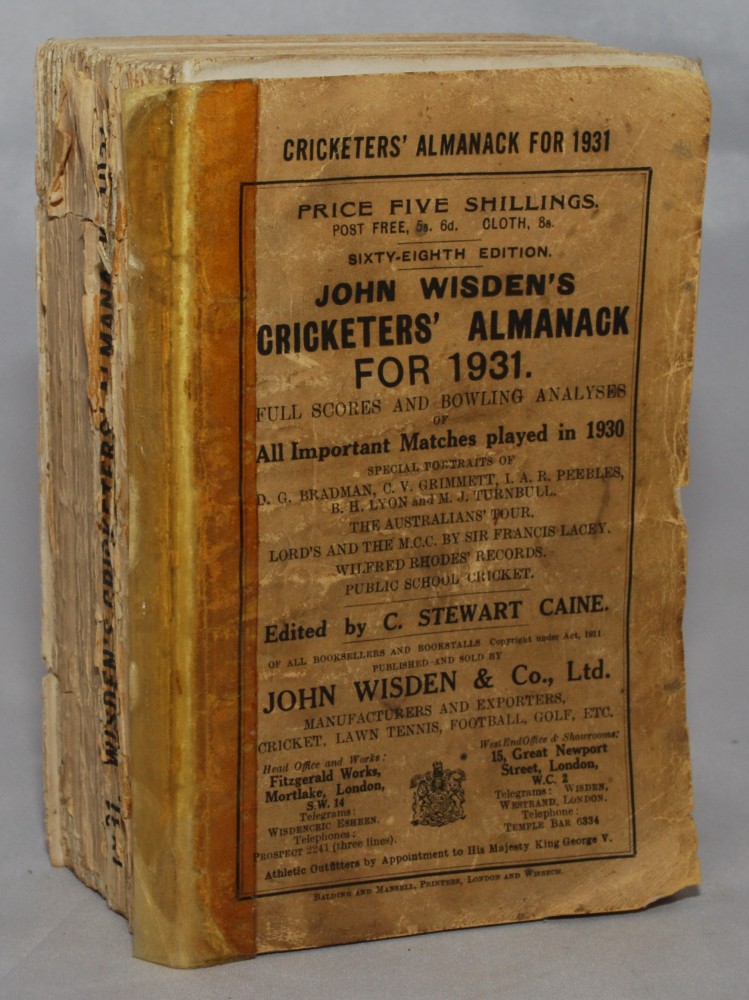 Wisden Cricketers’ Almanack 1931 & 1932. 68th & 69th editions. Original paper wrappers. The 1931