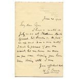 W. G. Grace. Handwritten two page letter on Fairmount, Mottingham, Eltham, Kent letterhead from