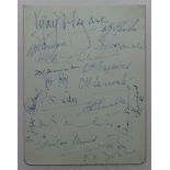 All India 1952. Album page nicely signed in ink by eighteen members of the touring party to England.