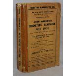 Wisden Cricketers’ Almanack 1909. 46th edition. Original paper wrappers. Old tape marks to spine