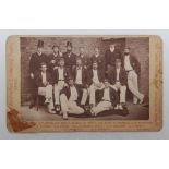 ‘Seventh Australian Cricketing Team 1890’. Excellent carte de visite mono photograph of the 1890