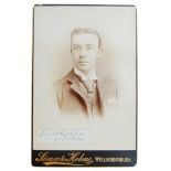 John Bonamy Challen. Somerset 1884-1899. Original sepia cabinet card photograph of Challen in formal