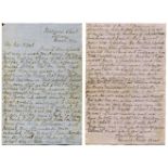 Edward Mills Grace. Handwritten eight page letter from Grace to his Brother, Alfred, written from