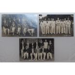 Kent. Three real photograph postcards of the 1927, 1932 and 1949 Kent teams, all published by