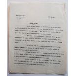 South Africa tour of England 1955. Original seven page typed manuscript by Hutton for the News of