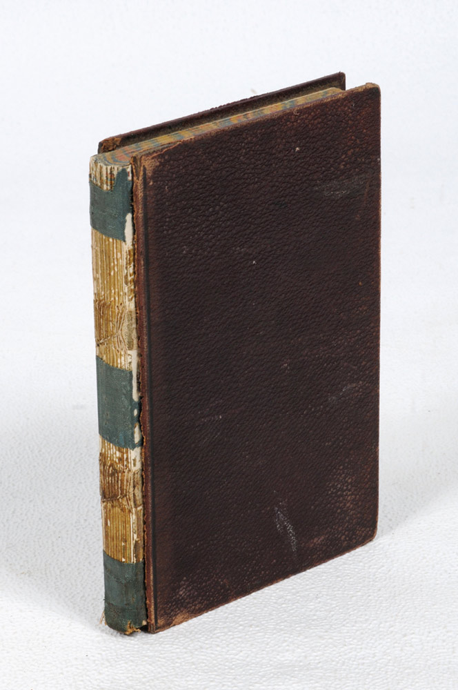 ‘Resume’. Edward Mills Grace, Downend, 1864’. Maroon leather note book, with colourful marbled end