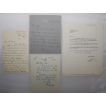 Middlesex. Three hand written letters written by John Wormald, Nigel Turner (one match for