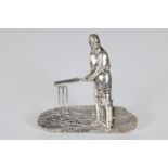 William Gilbert Grace. Excellent freestanding silver menu holder in the form of Grace standing at