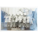 ‘The Boat Race 1921’. Excellent real photograph postcard of the Cambridge team standing in line