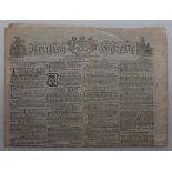 ‘Kentish Gazette’. Early and original ‘broadsheet’ four page newspaper for 9th July 1793. With two