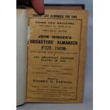 Wisden Cricketers’ Almanack 1909. 46th edition. Bound in blue/black boards, with original wrappers