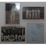 ‘Lancashire County Cricket Club 1905’. Mono printed postcard of the team, standing and seated in