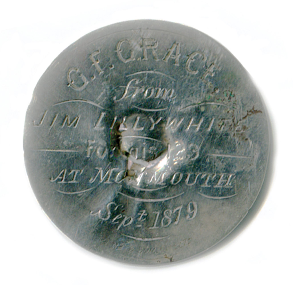 George Frederick Grace. Original silver top/disk, which was originally attached to the butt end