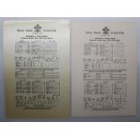 England. Two large official commemorative scorecards, one silk, for the Test match played at the