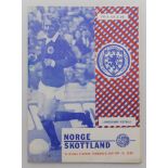 Scotland friendly international away programmes 1974 and 1979. Two official away programmes for