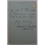 Test cricketers. One hand written letter  from Edward Streatfield (nine matches for Surrey), date