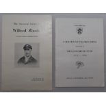 Cricketers’ Funerals. Original ‘Order of Service’ for Wilfred Rhodes 1973 and Len Hutton 1990.