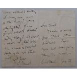 Samuel Moses James Woods, Somerset, England & Australia 1886-1910.  Handwritten note/letter in ink