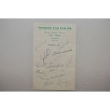 New Zealand tour to England 1958. Nottinghamshire C.C.C. headed page signed by fourteen members of