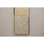 England 1913-1947. Brown autograph book containing five pages of signatures in pencil from 1913