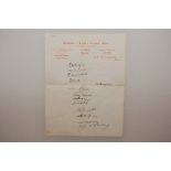 Australia tour to England 1934. Excellent autograph sheet on Derbyshire C.C.C. headed paper,