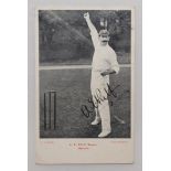 Albert Edward Relf. Sussex & England 1900-1921. Mono postcard of Relf, full length, in cricket