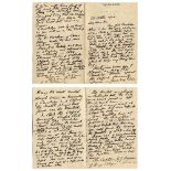 A.M.W. Christopher (Cambridge University 'blue' in 1843): Four page handwritten letter, dated 26th