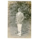 Lionel Holmes Wood Troughton. Kent & M.C.C. 1907-1923. Sepia real photograph postcard of