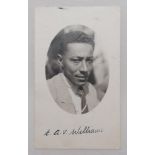 Ernest Albert Vivian Williams. Barbados & West Indies 1934-1949. Mono cameo real photograph plain