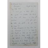Evelyn Rockley Wilson (Yorkshire & England, 1 Test): Good and interesting two page handwritten