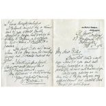 Willliam Brockwell. Surrey, Kimberley, London County & England 1886-1903. Handwritten letter in