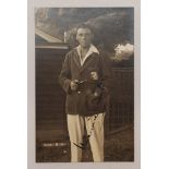 Maurice Tate. Sussex & England 1912-1937. Excellent mono real photograph postcard of Tate, wearing