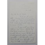 Edgar M. Grace (son of E.M. Grace). Two page handwritten letter, dated 23rd February 1960, to