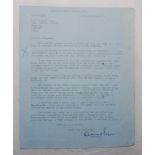 Desmond Eagar. Gloucestershire & Hampshire 1935-1957. Typed one page airmail letter, written as