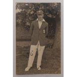 Thomas Edwin Reed Cook, Sussex 1922-1937. Mono postcard of Cook wearing Sussex blazer and cap.