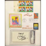 Peter Max, American (b.1937) Framed Lot of Ephemera including PSA/DNA "Cut Peter Max PSA/DNA