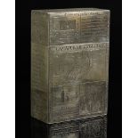 Circa 1886 Russian, St. Petersburg Grachev Bros. Silver Playing Card Case with Engraved Cartographic